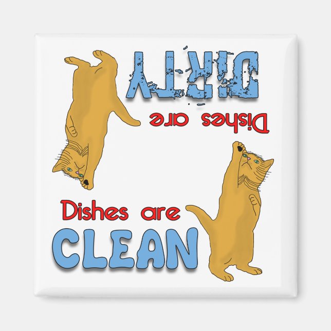 Cartoon Orange Cat Lovers Geschirrspülmaschine Mag Magnet (Vorne)