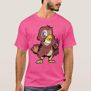 Cartoon Owl - Flute Player T-Shirt