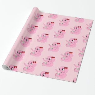 Cartoon-Packpapier für niedliche Elefanten Geschenkpapier