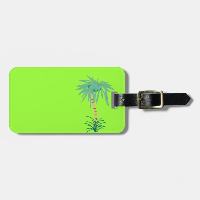 Cartoon Palm Tree Gepäckanhänger (Vorderseite horizontal)
