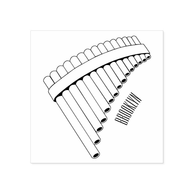 Cartoon Pan Flam / PanPipes Gummistempel (Prägung)