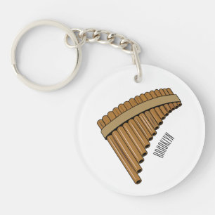Cartoon Pan Flam / PanPipes Schlüsselanhänger