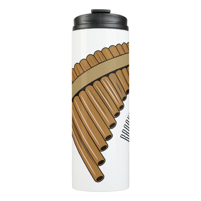 Cartoon Pan Flam / PanPipes Thermosbecher (Vorderseite)