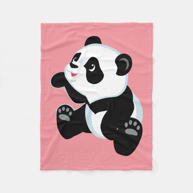 Cartoon Panda Fleecedecke (Vorderseite)