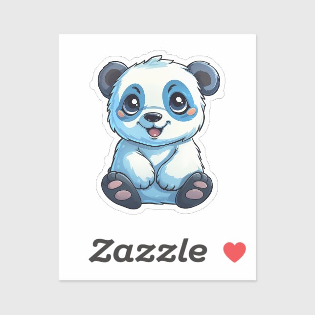 Cartoon Panda Illustration Aufkleber (Blatt)