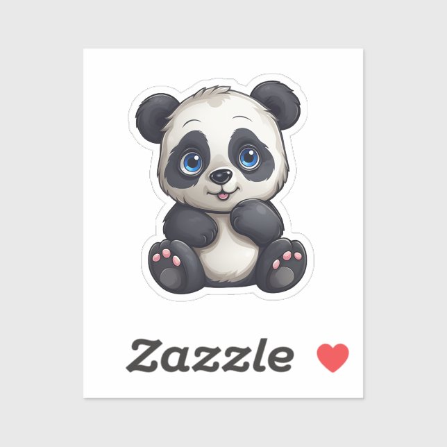 Cartoon Panda Illustration Aufkleber (Blatt)