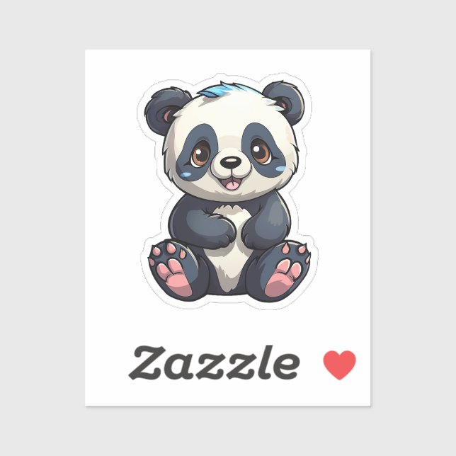Cartoon Panda Illustration Aufkleber (Blatt)