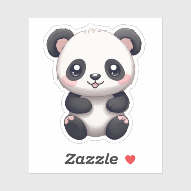 Cartoon Panda Illustration Aufkleber (Blatt)