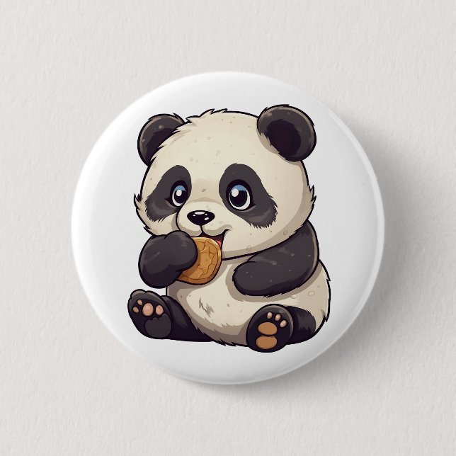 Cartoon Panda Illustration Button (Vorderseite)