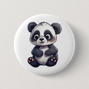 Cartoon Panda Illustration Button