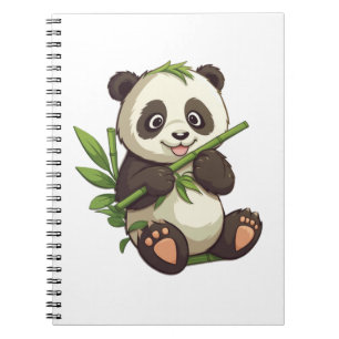 Cartoon Panda Illustration Notizblock