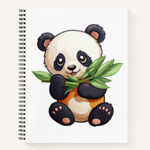 Cartoon Panda Illustration Notizbuch