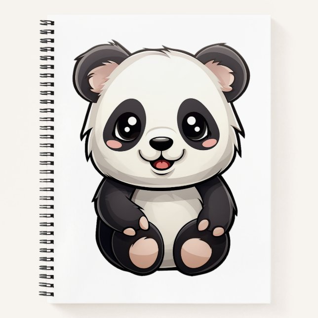 Cartoon Panda Illustration Notizbuch (Vorderseite)