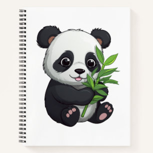 Cartoon Panda Illustration Notizbuch