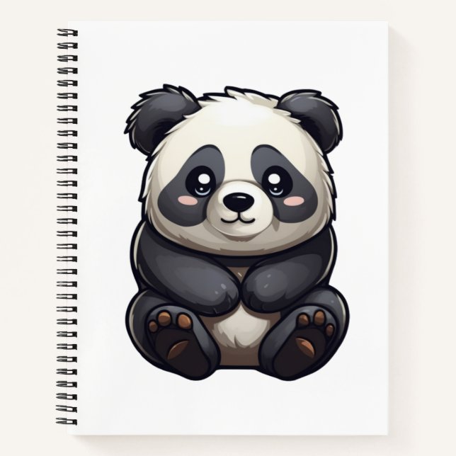 Cartoon Panda Illustration Notizbuch (Vorderseite)