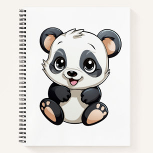 Cartoon Panda Illustration Notizbuch
