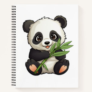 Cartoon Panda Illustration Notizbuch