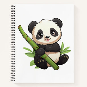Cartoon Panda Illustration Notizbuch