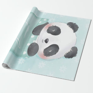 Cartoon-Panda Süßer Panda ist in der Tasche Geschenkpapier