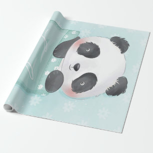 Cartoon-Panda   Süßer Panda ist in der Tasche Geschenkpapier