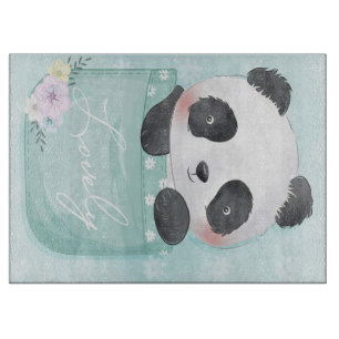 Cartoon-Panda Süßer Panda ist in der Tasche Schneidebrett