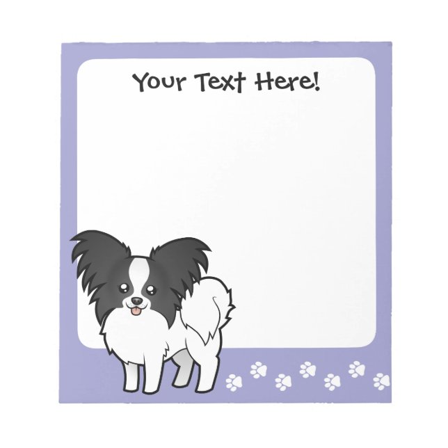 Cartoon Papillon Notizblock (Vorderseite)