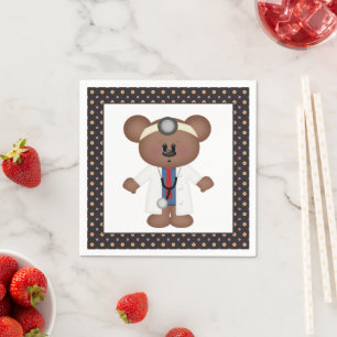 Cartoon-Partyservietten Doktors Bear Serviette
