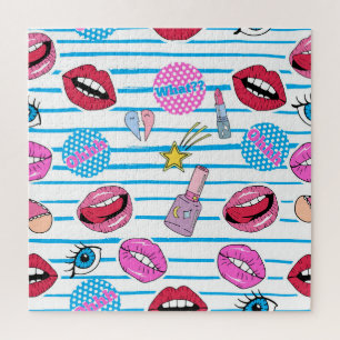 Cartoon Patch Abzeichen: Pop Art.