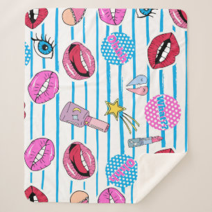 Cartoon Patch Abzeichen: Pop Art. Sherpadecke