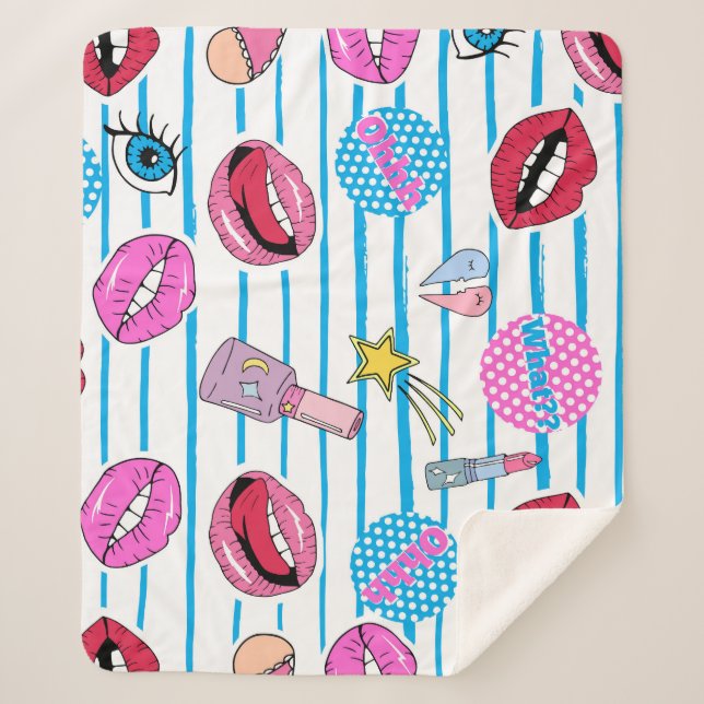 Cartoon Patch Abzeichen: Pop Art. Sherpadecke (Vorderseite)