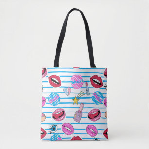 Cartoon Patch Abzeichen: Pop Art. Tasche