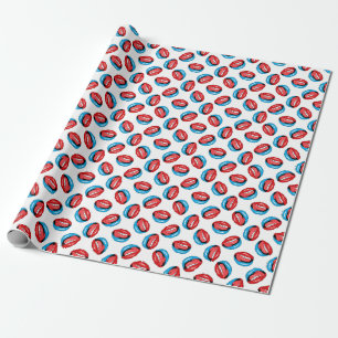 Cartoon-Patch-Abzeichen: Retro-Pop Geschenkpapier