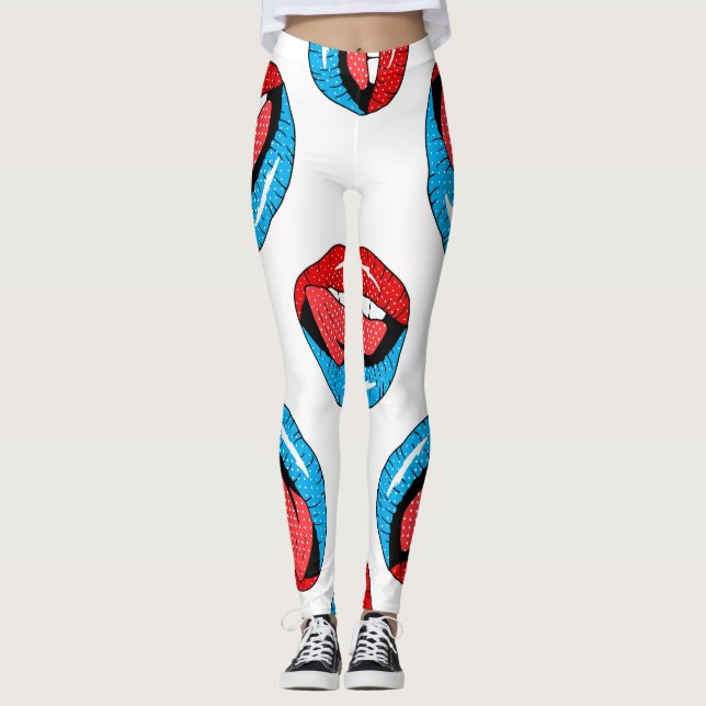 Cartoon Patch Abzeichen: Retro Pop Leggings (Vorderseite)