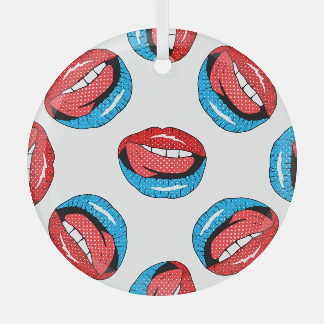 Cartoon Patch Abzeichen: Retro Pop Ornament Aus Glas (Vorderseite)