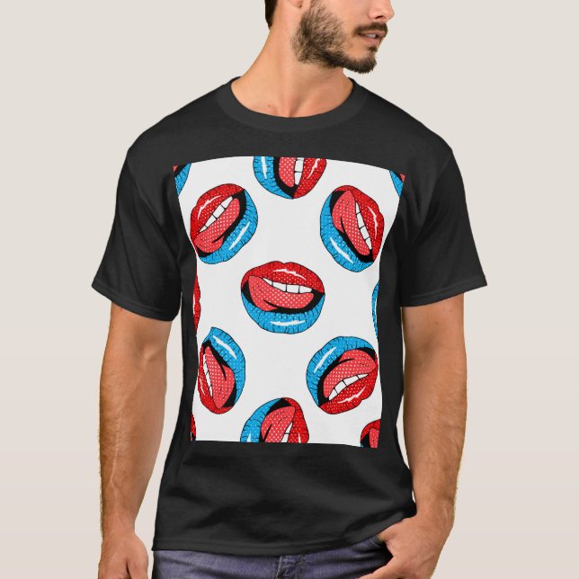 Cartoon Patch Abzeichen: Retro Pop T-Shirt (Vorderseite)