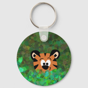 Cartoon Peeking Baby Tiger Rahul Schlüsselanhänger