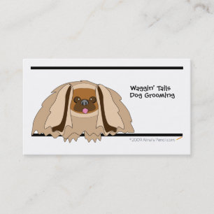 Cartoon Pekingese Hundegeschäfts-Karten-Schablone Visitenkarte