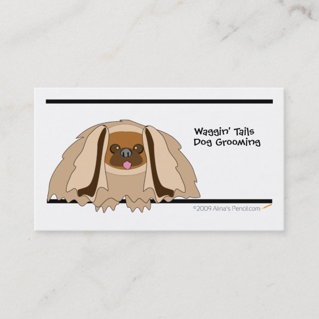 Cartoon Pekingese Hundegeschäfts-Karten-Schablone Visitenkarte (Vorderseite)