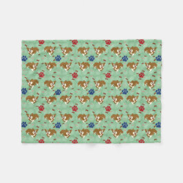Cartoon Pembroke Welsh Corgi Fleecedecke