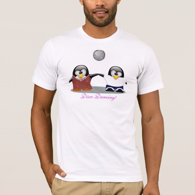 Cartoon Penguins Disco Tanzen Shirt (Vorderseite)