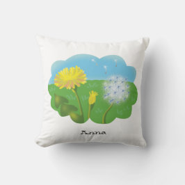 Cartoon personalisierte Blume auf der Wiese Kissen