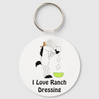 Cartoon Pferd mit Ranch Schlüsselanhänger