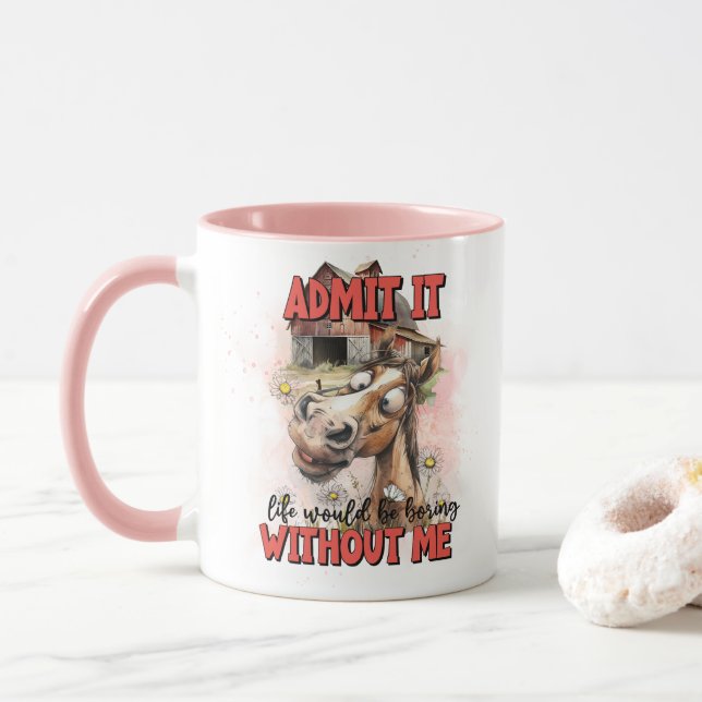 Cartoon-Pferd Tasse (Mit Donut)