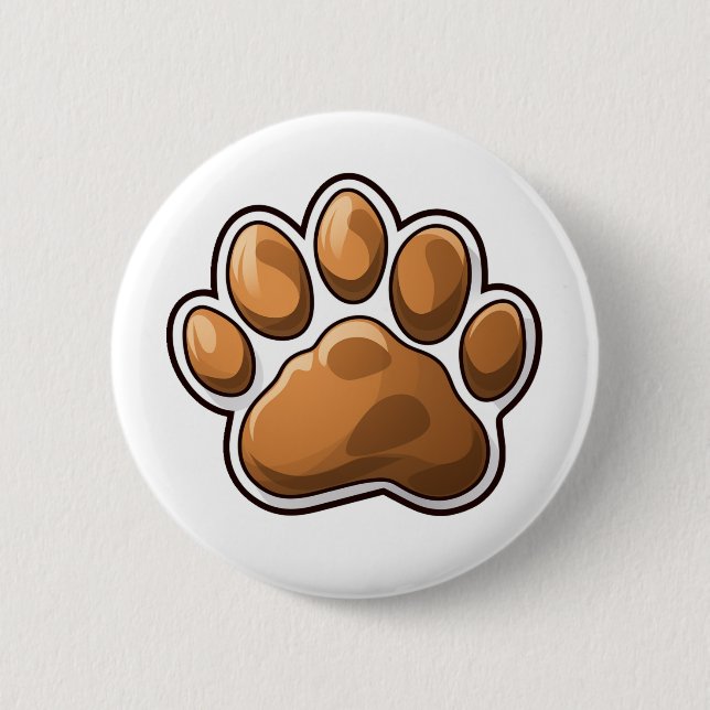 Cartoon Pfow-Abbildung Button (Vorderseite)