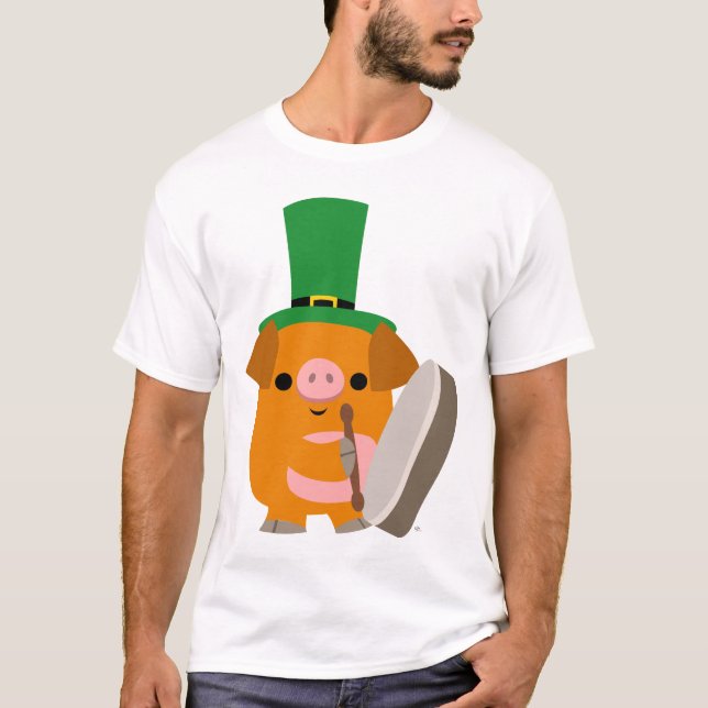 Cartoon Pig bei Bodhran :) Kinder T - Shirt (Vorderseite)