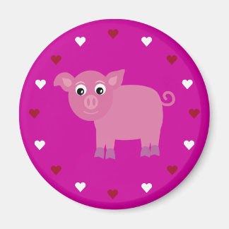 Cartoon Pig & Hearts Anpassbare rosa Wohltätigkeit Magnet