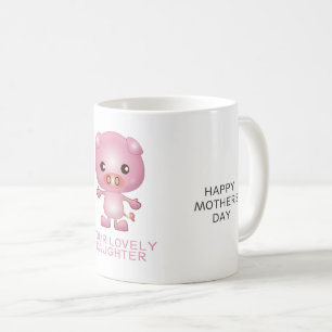 Cartoon Pig Muttertag Kaffeetasse