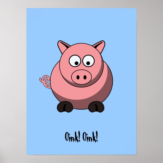 Cartoon Pig Poster (Vorne)