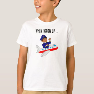 Cartoon-Pilot im Flug-T - Shirt