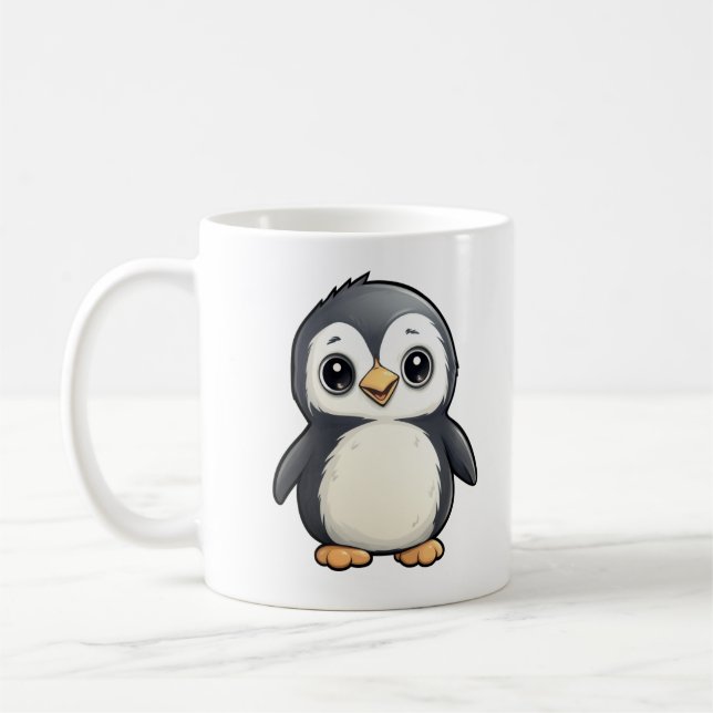Cartoon Pinguin-Abbildung Kaffeetasse (Links)